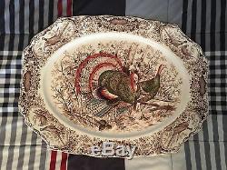 Johnson Bros Wild Turkeys Native American Windsor Ware 20 Platter Excellent