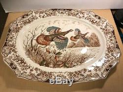 Johnson Bros Wild Turkeys Native American Windsor Ware 20 Platter #tms