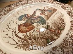 Johnson Bros Wild Turkeys Native American Windsor Ware 20 Platter #tms