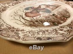 Johnson Bros Wild Turkeys Native American Windsor Ware 20 Platter #tms