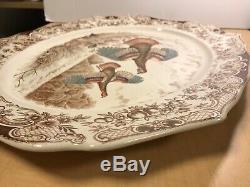 Johnson Bros Wild Turkeys Native American Windsor Ware 20 Platter #tms