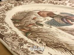 Johnson Bros Wild Turkeys Native American Windsor Ware 20 Platter #tms