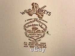 Johnson Bros Wild Turkeys Native American Windsor Ware 20 Platter #tms