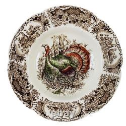 Johnson Bros Wild Turkeys Native American Windsor Ware 7 7/8 Rimmed Soup Bowls