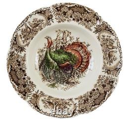 Johnson Bros Wild Turkeys Native American Windsor Ware 7 7/8 Rimmed Soup Bowls