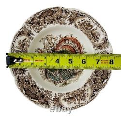 Johnson Bros Wild Turkeys Native American Windsor Ware 7 7/8 Rimmed Soup Bowls