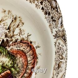 Johnson Bros Wild Turkeys Native American Windsor Ware 7 7/8 Rimmed Soup Bowls