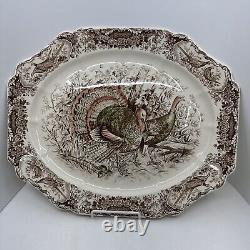 Johnson Bros Wild Turkeys Native American Windsor Ware England 17 X 14Platter
