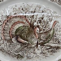 Johnson Bros Wild Turkeys Native American Windsor Ware England 17 X 14Platter