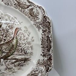 Johnson Bros Wild Turkeys Native American Windsor Ware England 17 X 14Platter