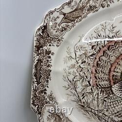 Johnson Bros Wild Turkeys Native American Windsor Ware England 17 X 14Platter