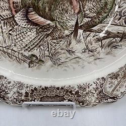 Johnson Bros Wild Turkeys Native American Windsor Ware England 17 X 14Platter