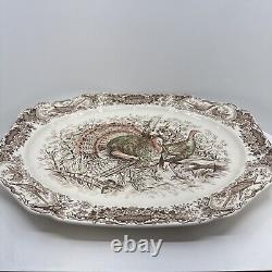 Johnson Bros Wild Turkeys Native American Windsor Ware England 17 X 14Platter