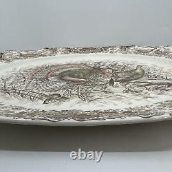 Johnson Bros Wild Turkeys Native American Windsor Ware England 17 X 14Platter