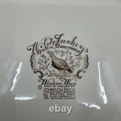 Johnson Bros Wild Turkeys Native American Windsor Ware England 17 X 14Platter