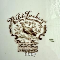 Johnson Bros Wild Turkeys Native American Windsor Ware England 20x16 Platter