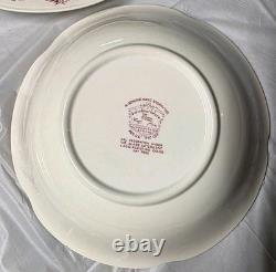 Johnson Bros Windsor Ware Dover Mulberry 4 Pc Serving Bowls, Platter, Gravy Boat