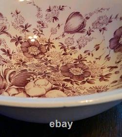 Johnson Bros Windsor Ware Dover Mulberry 4 Pc Serving Bowls, Platter, Gravy Boat