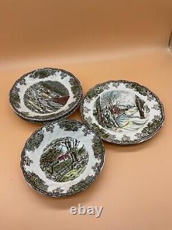 Johnson Brother Hand Engraved 6 (2), 5 1/2 (3), 5 (1) Plates Lot Of Six Plat