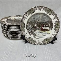 Johnson Brother The Friendly Village Dinner Plates Set of 15 The School House