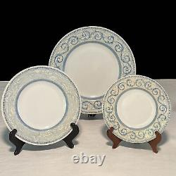 Johnson Brothers 12 piece Acanthus Blue China Dinner, Salad, Bread Plates Set