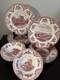 Johnson Brothers 12 Piece Dinnerware Set Plates Bowls Red Pink Transfer Ware Euc