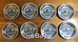 Johnson Brothers 18 pc Lot Tulip Time Blue with Blue Background Disc. 1962-1977