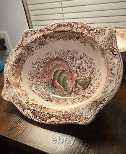 Johnson Brothers 1 WILD TURKEYS Oval Vegetable Serving 1965