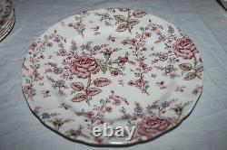 Johnson Brothers 20 Piece Dinner Service Rose Chintz Pink New Open Box China