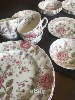 Johnson Brothers 30 Rose Chintz 6 Piece Place Settings For 5 England Beautiful