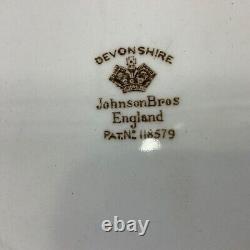 Johnson Brothers 8 Salad Plate Devonshire Brown Multicolor Set of 5 Vintage