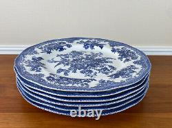 Johnson Brothers ASIATIC PHEASANT Blue 9? Dinner Plates Set of 6 MINT