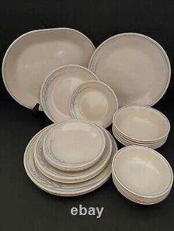 Johnson Brothers Acanthus Cream Dinnerware Set. 34 Pieces