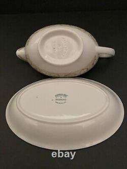 Johnson Brothers Acanthus Cream Dinnerware Set. 34 Pieces