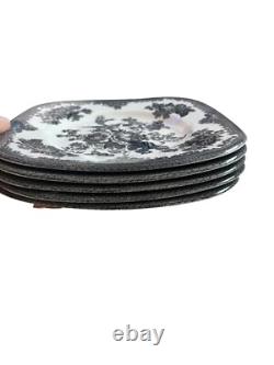 Johnson Brothers Asiatic Pheasant Black 7 3/4 Square Salad Plate Set of 5