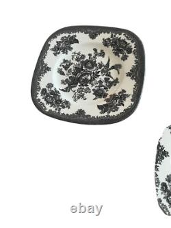 Johnson Brothers Asiatic Pheasant Black 7 3/4 Square Salad Plate Set of 5