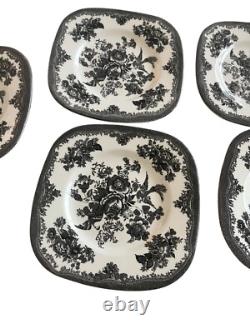 Johnson Brothers Asiatic Pheasant Black 7 3/4 Square Salad Plate Set of 5
