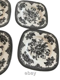 Johnson Brothers Asiatic Pheasant Black 7 3/4 Square Salad Plate Set of 5