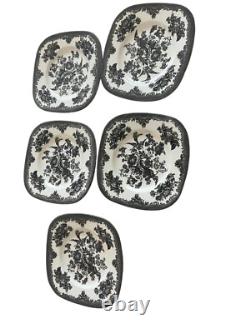 Johnson Brothers Asiatic Pheasant Black 7 3/4 Square Salad Plate Set of 5