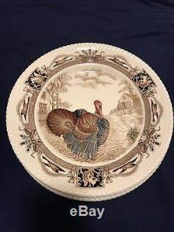 Johnson Brothers Barnyard King Turkey 12 Dinner Plate Set England Thanksgiving