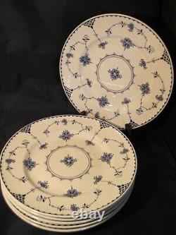 Johnson Brothers Blue Denmark 9.875 Dinner Plates S/6 England 2000-2014 DC'd