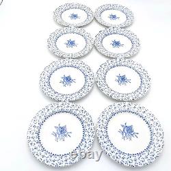 Johnson Brothers Blue Rose Bouquet Bread Plates- Lot of 8- 6-1/4 England-RARE