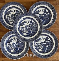 Johnson Brothers Blue Willow 10 Dinner Plates 10 1/4 Made In England Mint