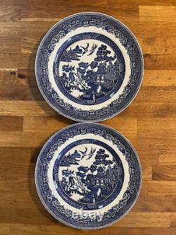 Johnson Brothers Blue Willow 10 Dinner Plates 10 1/4 Made In England Mint