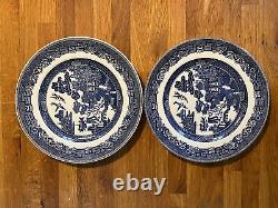 Johnson Brothers Blue Willow 10 Dinner Plates 10 1/4 Made In England Mint