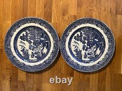 Johnson Brothers Blue Willow 10 Dinner Plates 10 1/4 Made In England Mint