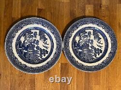 Johnson Brothers Blue Willow 10 Dinner Plates 10 1/4 Made In England Mint