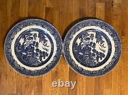 Johnson Brothers Blue Willow 10 Dinner Plates 10 1/4 Made In England Mint