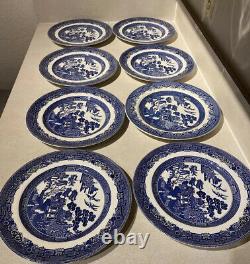 Johnson Brothers Blue Willow 10 Dinner Plates Churchill Lot 8 Made In England