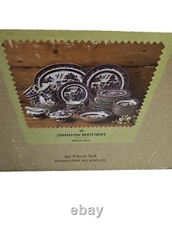 Johnson Brothers Blue Willow 45 Pc Set Dinner Set Serving 8 Brand New England